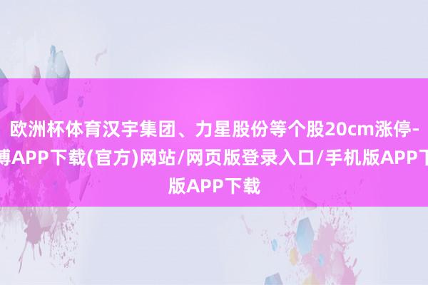 欧洲杯体育汉宇集团、力星股份等个股20cm涨停-世博APP下载(官方)网站/网页版登录入口/手机版APP下载