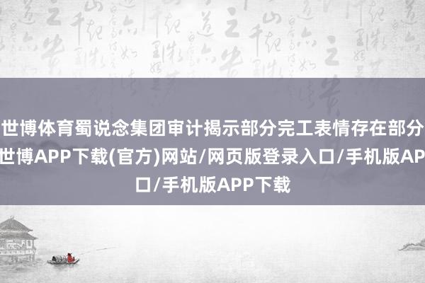 世博体育蜀说念集团审计揭示部分完工表情存在部分问题-世博APP下载(官方)网站/网页版登录入口/手机版APP下载