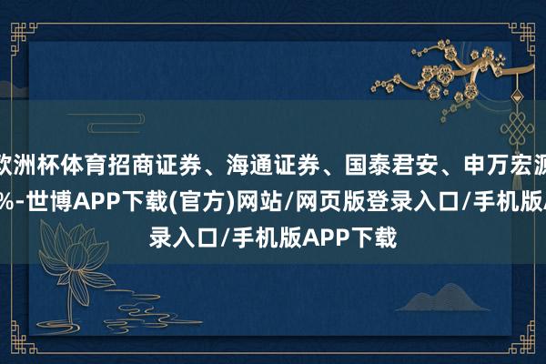 欧洲杯体育招商证券、海通证券、国泰君安、申万宏源均涨超2%-世博APP下载(官方)网站/网页版登录入口/手机版APP下载