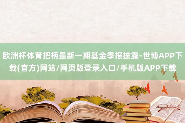 欧洲杯体育把柄最新一期基金季报披露-世博APP下载(官方)网站/网页版登录入口/手机版APP下载