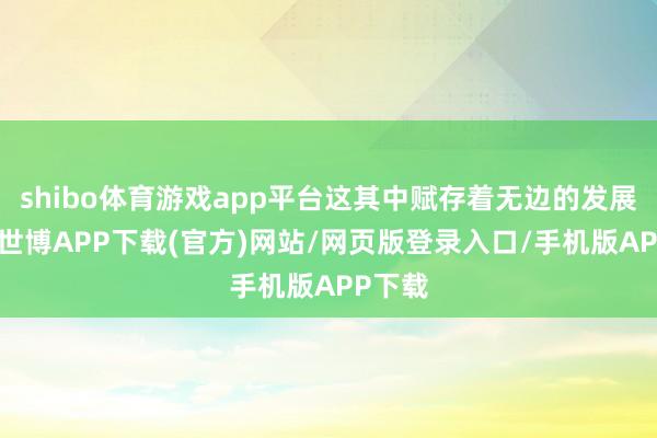 shibo体育游戏app平台这其中赋存着无边的发展后劲-世博APP下载(官方)网站/网页版登录入口/手机版APP下载