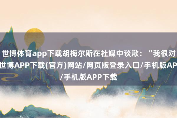 世博体育app下载胡梅尔斯在社媒中谈歉：“我很对不起-世博APP下载(官方)网站/网页版登录入口/手机版APP下载