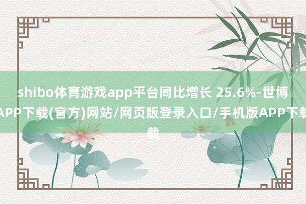 shibo体育游戏app平台同比增长 25.6%-世博APP下载(官方)网站/网页版登录入口/手机版APP下载