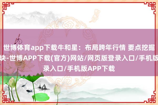 世博体育app下载牛和星:布局跨年行情 要点挖掘新动力板块-世博APP下载(官方)网站/网页版登录入口/手机版APP下载