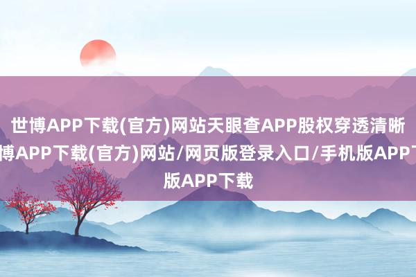 世博APP下载(官方)网站天眼查APP股权穿透清晰-世博APP下载(官方)网站/网页版登录入口/手机版APP下载