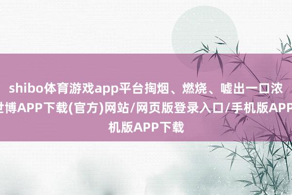 shibo体育游戏app平台掏烟、燃烧、嘘出一口浓烟-世博APP下载(官方)网站/网页版登录入口/手机版APP下载