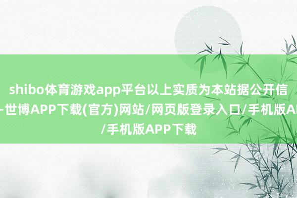 shibo体育游戏app平台以上实质为本站据公开信息整理-世博APP下载(官方)网站/网页版登录入口/手机版APP下载