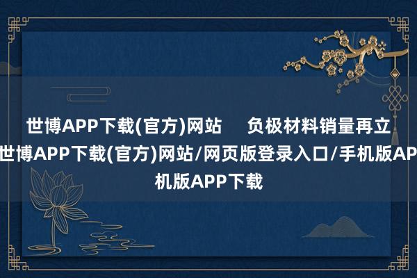 世博APP下载(官方)网站     负极材料销量再立异高-世博APP下载(官方)网站/网页版登录入口/手机版APP下载