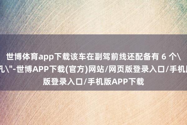 世博体育app下载该车在副驾前线还配备有 6 个