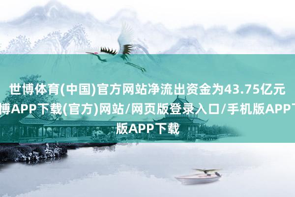 世博体育(中国)官方网站净流出资金为43.75亿元-世博APP下载(官方)网站/网页版登录入口/手机版APP下载